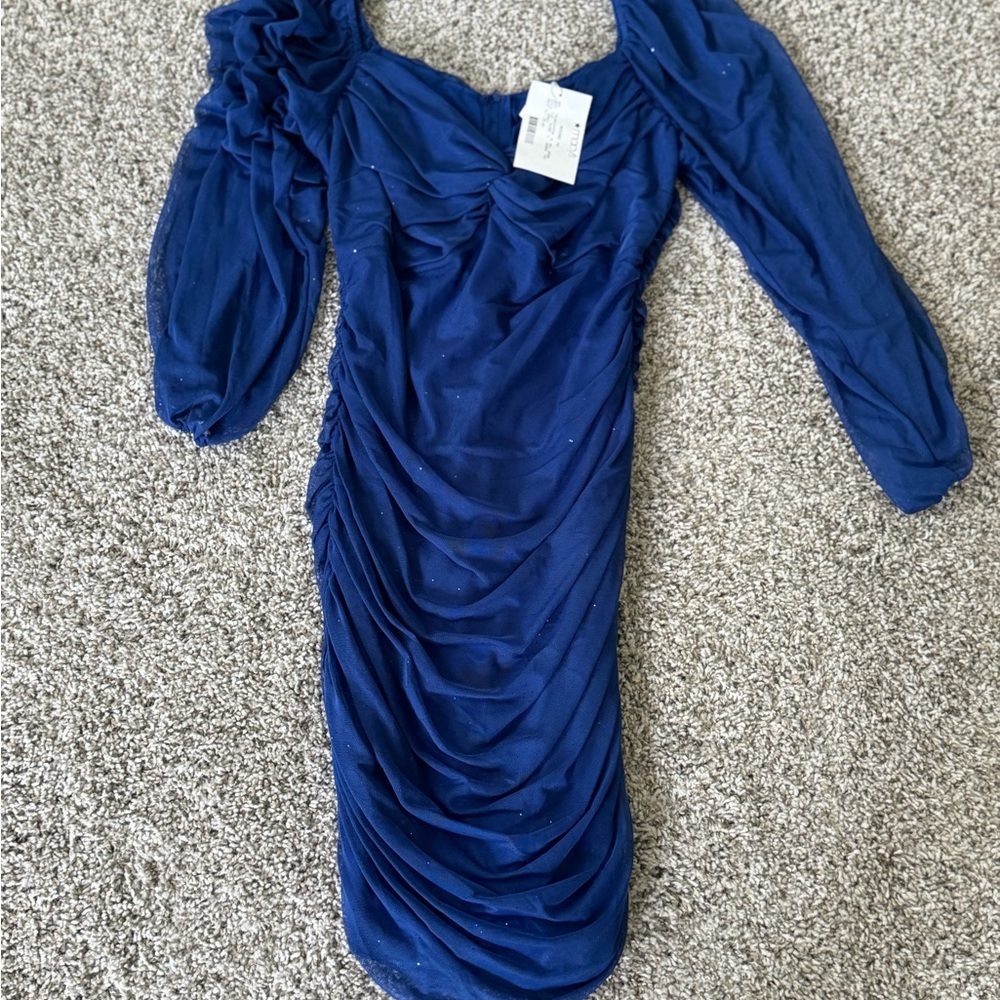 B Darlin Blue Sparkle Dress Size 14W